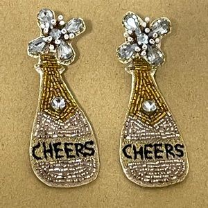🎉❤️Cheers Beaded Crystal Bottle Earrings
